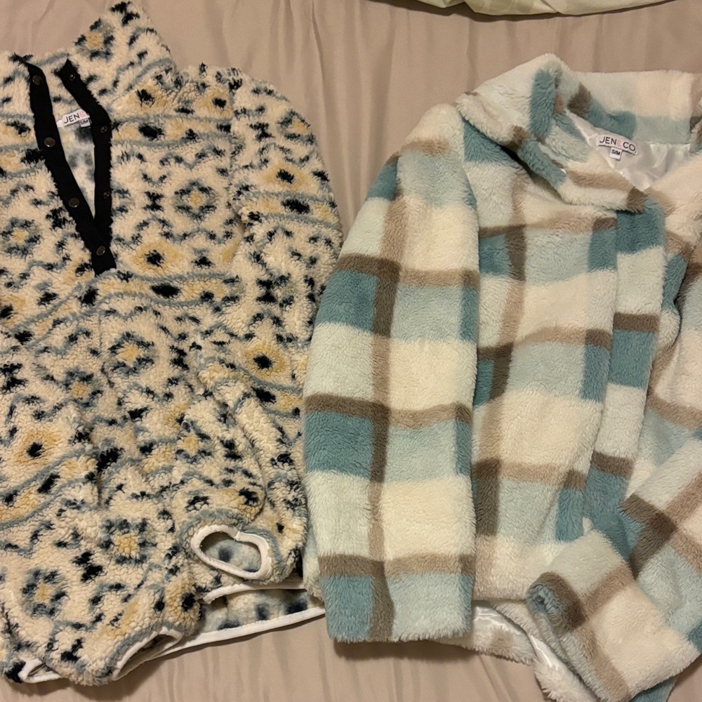 Bundle of 2:Cozy Patterned Fleece Jackets
